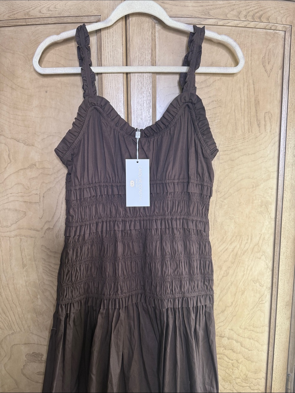 Caroline Constas 🔥 Bra-Free Smocked Drop-Waist Maxi Dress - Picture 4 of 6
